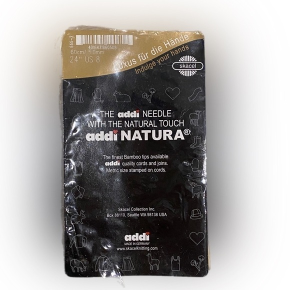 Addi Natura Circular Bamboo Knitting Needle & Mini Mochi Yarn 60cm/5,0mm 24” US8 - Picture 2 of 5